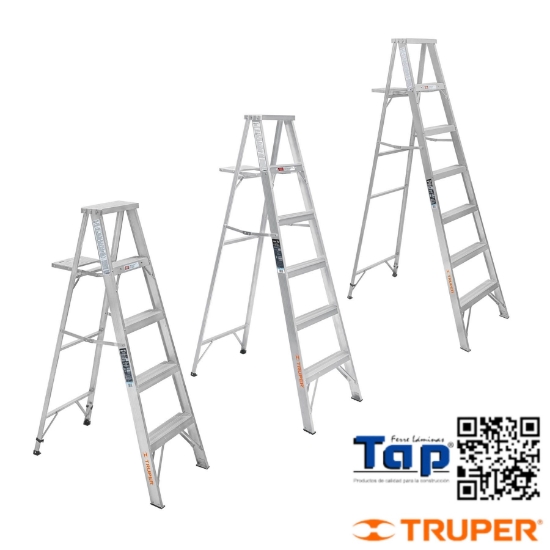 Imagen de ESCALERA TIJERA 100% ALU T LLL 4 PELDAÑOS TRUPER