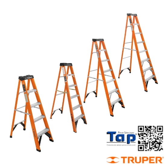 Imagen de ESCALERA TIJERA T LL 7 PELDAÑOS FIBRA VIDRIO