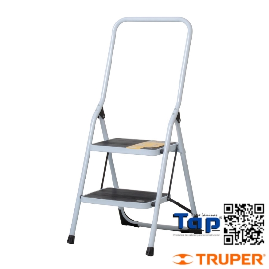 Imagen de ESCALERA TUBULAR PLEGABLE 2 PELDAÑOS C BARANDAL PRETUL