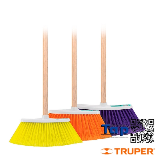 Imagen de ESCOBA MEDIANA CERDAS PVC T CEPILLO BASTON MAD
