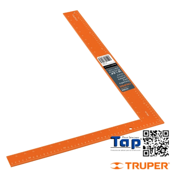 Imagen de ESCUADRA 400 16"X600 24" ALU COLOR NARANJA P CANTERO