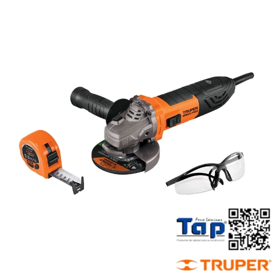 Imagen de ESMERILADORA 113 4-1/2" 850 W LENTE SEGURIDAD Y FLEXOMETRO