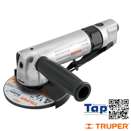 Imagen de ESMERILADORA ANGULAR NEUMATICA 113 4-1/2" TRUPER