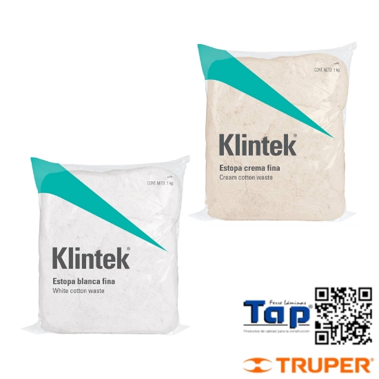 Imagen de ESTOPA COLOR BLANCA KLINTEK BOL 1 KG