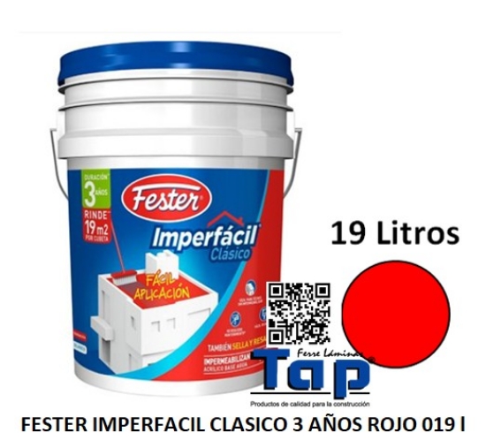 Imagen de FESTER IMPERFACIL CLASICO 3 AÑOS ROJO 019 l