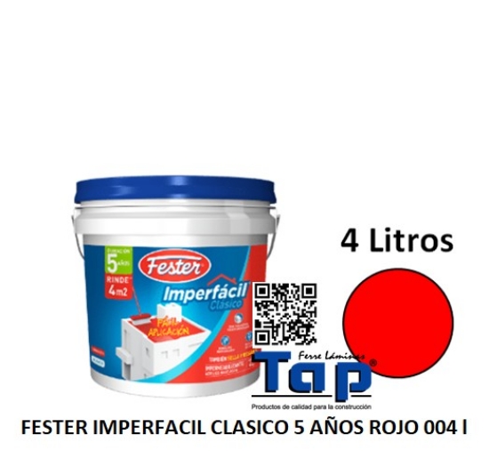 Imagen de FESTER IMPERFACIL CLASICO 5 AÑOS ROJO 004 l