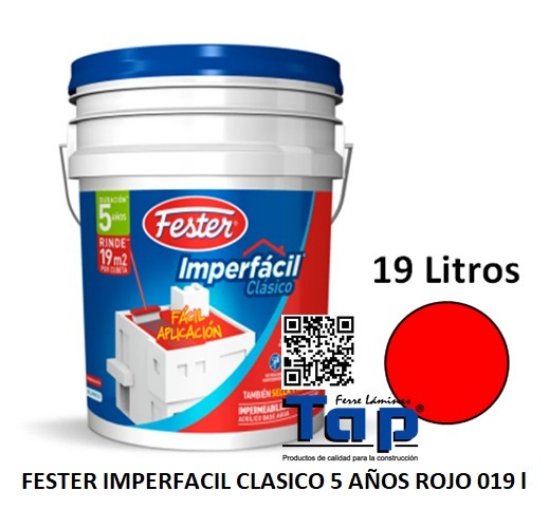 Imagen de FESTER IMPERFACIL CLASICO 5 AÑOS ROJO 019 l