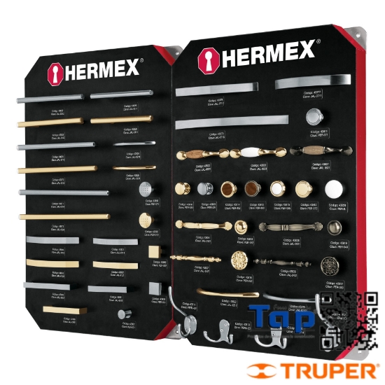 Imagen de EXHIBIDOR C JALADERAS Y PERILLAS 2 TABLEROS HERMEX