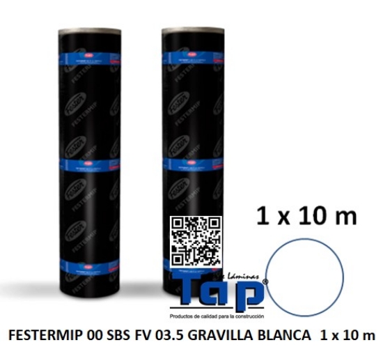 Imagen de FESTERMIP 00 SBS FV 03.5 GRAVILLA BLANCA  1 x 10 m