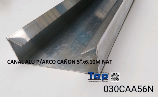 Imagen de CANAL ALU P/ARCO CAÑON 5"x6.10M NAT