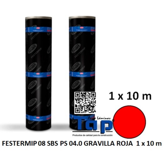 Imagen de FESTERMIP 08 SBS PS 04.0 GRAVILLA ROJA  1 x 10 m