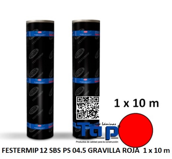 Imagen de FESTERMIP 12 SBS PS 04.5 GRAVILLA ROJA  1 x 10 m