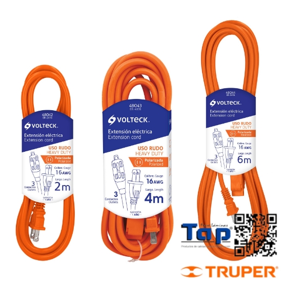 Imagen de EXT ELECTRICA USO RUDO  4 M 2X16 AWG VOLTECK