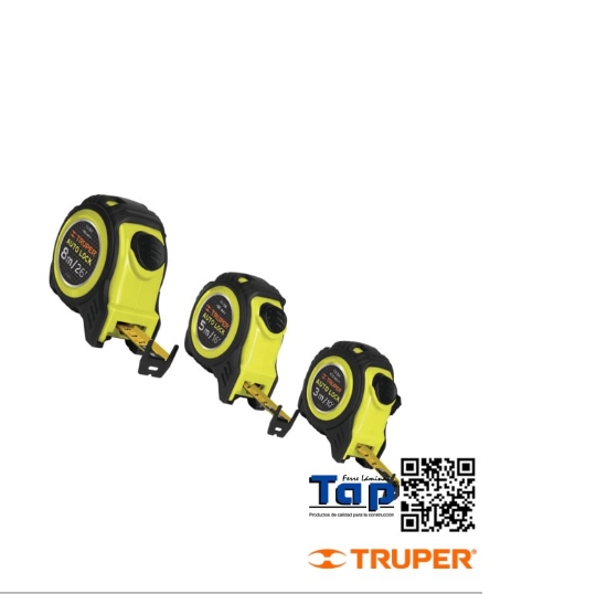 Imagen de FLEXOMETRO AUTO-LOCK CONTRA IMPACTOS 3 M CINTA 16 MM TRUPER