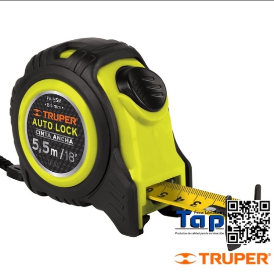 Imagen de FLEXOMETRO AUTO-LOCK CONTRA IMPACTOS 5.5 M CINTA 25 MM