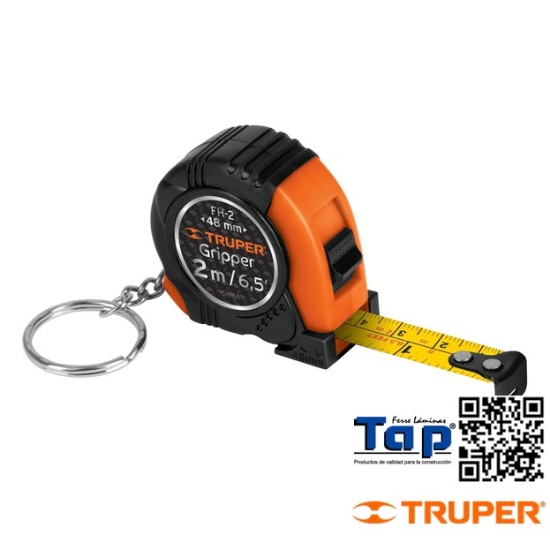 Imagen de FLEXOMETRO GRIPPER 2 M T LLAVERO CINTA 13 MM TRUPER