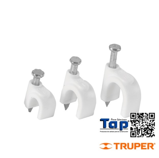 Imagen de GRAPAS BLANCAS  6 MM P CABLE REDONDO BOL 500