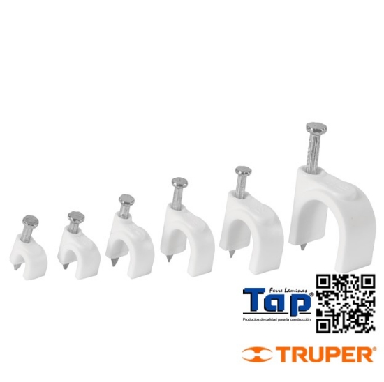 Imagen de GRAPAS BLANCAS 12 MM P CABLE REDONDO BOL 20
