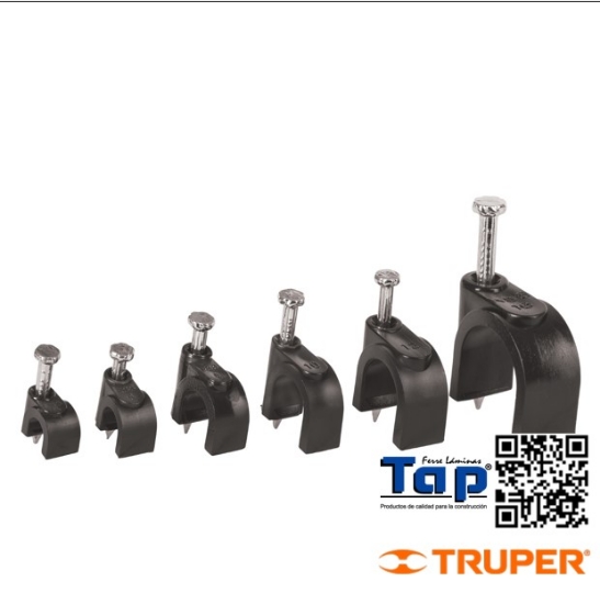 Imagen de GRAPAS NEGRAS  5 MM P CABLE REDONDO BOL 20