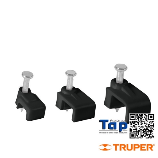 Imagen de GRAPAS NEGRAS  5X8.5 MM P CABLE PLANO BOL 20