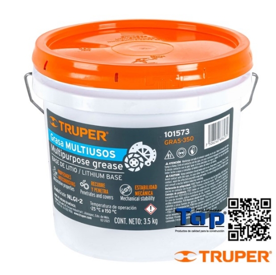 Imagen de GRASA LITIO MULTIUSOS 3.5 KG TRUPER