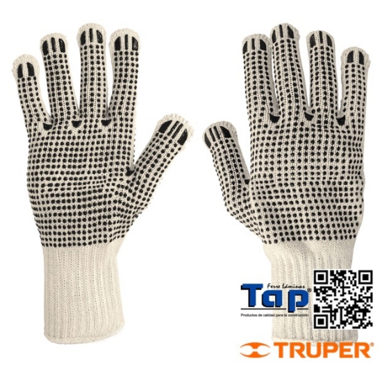 Imagen de GUANTES ALGODON C PUNTOS PVC EN PALMA Y DORSO,PRETUL