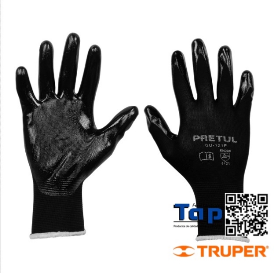 Imagen de GUANTES NYLON RECUBIERTOS NITRILO G PRETUL