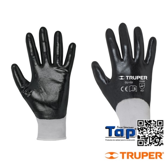 Imagen de GUANTES POLIESTER C RECUBRIMIENTO NITRILO  CH,TRUPER