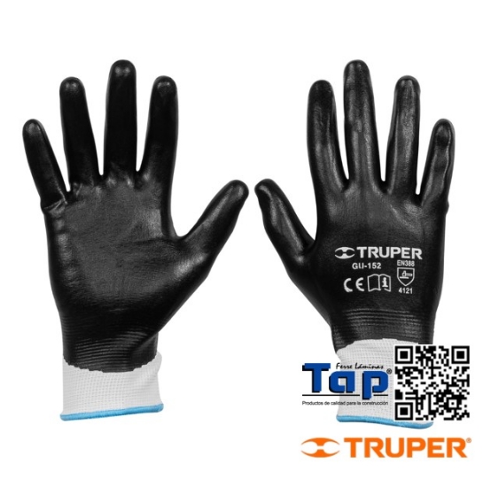 Imagen de GUANTES POLIESTER C RECUBRIMIENTO NITRILO M TRUPER
