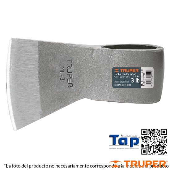 Imagen de HACHA MEDIA LABOR 4-1/2 LB SIN MANGO TRUPER