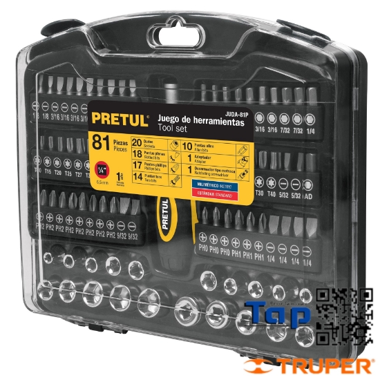 Imagen de HERRAMIENTAS 006 1/4" P MEC PRETUL JGO 81