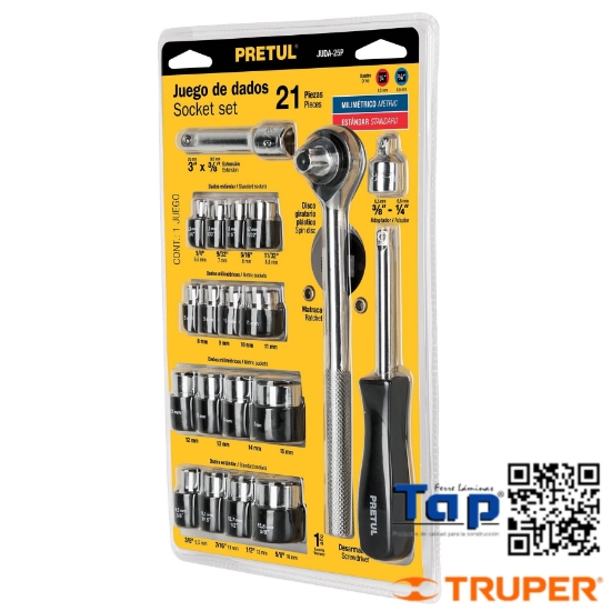 Imagen de HERRAMIENTAS 006 1/4" Y 009 3/8" P MEC PRETUL JGO 21