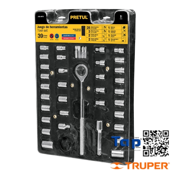 Imagen de HERRAMIENTAS 006 1/4" Y 009 3/8" P MEC PRETUL JGO 39 B