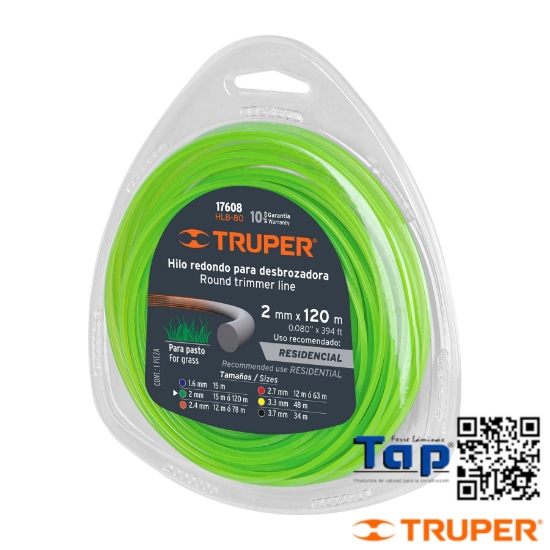 Imagen de DESBROZADORA HILO 2 MMX15 M TRUPER ROLLO B