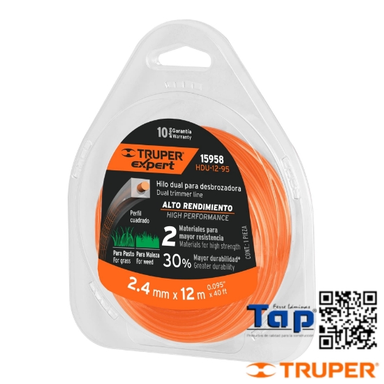 Imagen de DESBROZADORA HILO 2.4 MMX12M TRUPER EXPERT ROLLO