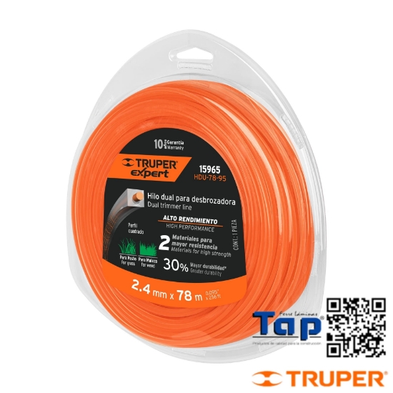 Imagen de DESBROZADORA HILO 2.4 MMX78M TRUPER EXPERT ROLLO