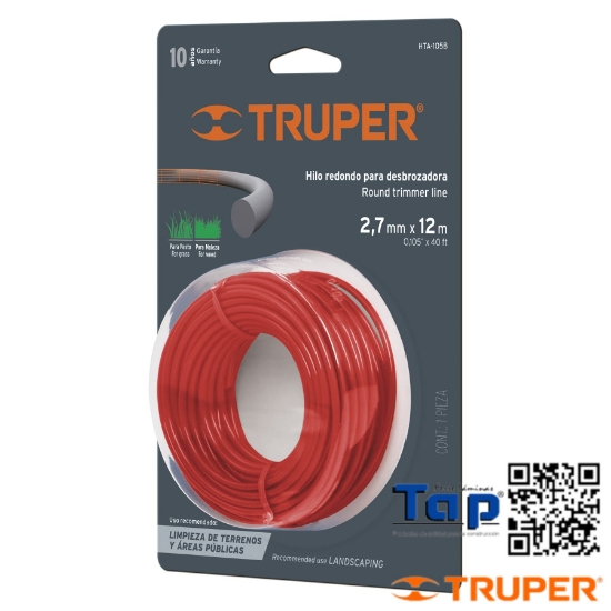 Imagen de DESBROZADORA HILO 2.7 MMX12 M TRUPER ROLLO A