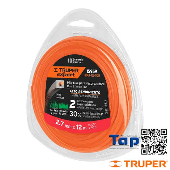 Imagen de DESBROZADORA HILO 2.7 MMX12M TRUPER EXPERT ROLLO