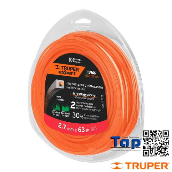 Imagen de DESBROZADORA HILO 2.7 MMX63M TRUPER EXPERT ROLLO