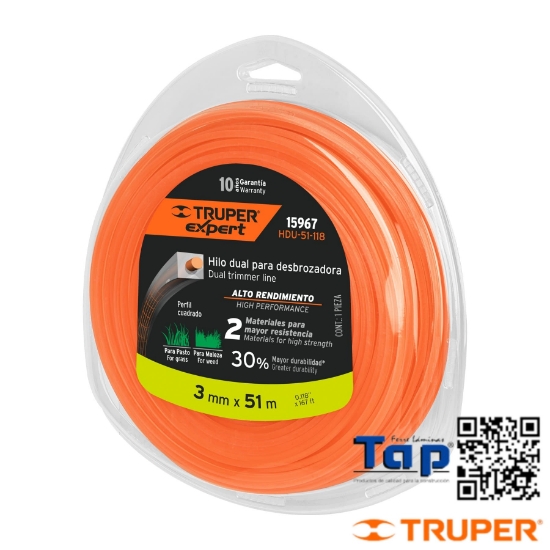 Imagen de DESBROZADORA HILO 3 MMX51 M TRUPER EXPERT ROLLO