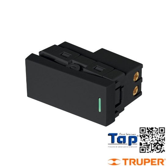 Imagen de INTERRUPTOR 3 VIAS 1 MOD LINEA LISBOA NEGRO