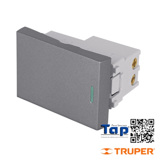 Imagen de INTERRUPTOR 3 VIAS 1.5 MOD LINEA LISBOA ACERO INOX