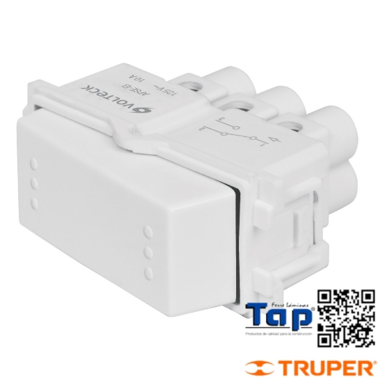 Imagen de INTERRUPTOR 3 VIAS LINEA ITALIANA COLOR BLANCO VOLTECK