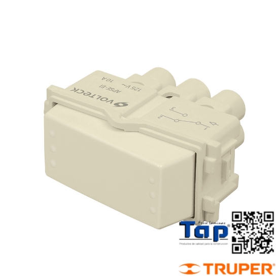 Imagen de INTERRUPTOR 3 VIAS LINEA ITALIANA COLOR MARFIL VOLTECK