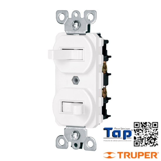 Imagen de INTERRUPTOR DUPLEX PALANCA STD BLANCO VOLTECK