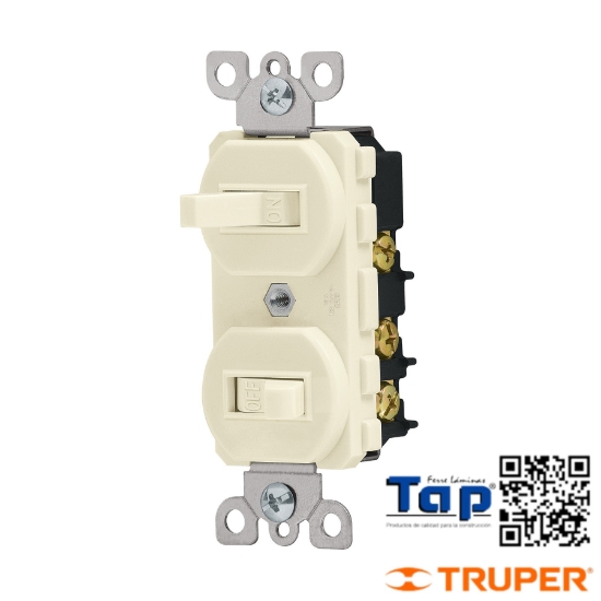 Imagen de INTERRUPTOR DUPLEX PALANCA STD MARFIL VOLTECK