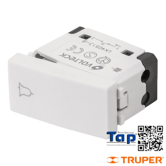 Imagen de INTERRUPTOR P TIMBRE LINEA OSLO COLOR BLANCO VOLTECK