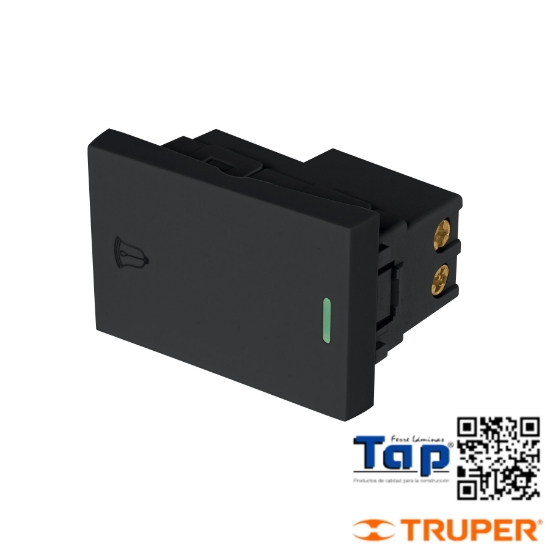 Imagen de INTERRUPTOR P TIMBRE 1.5 MOD  LINEA LISBOA NEGRO