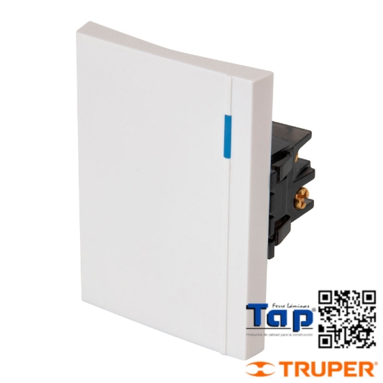 Imagen de INTERRUPTOR SENCILLO 1 MOD LINEA ESPAÑOLA COLOR BLANCO
