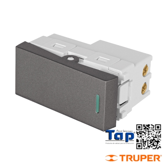 Imagen de INTERRUPTOR SENCILLO 1 MOD LINEA LISBOA ACERO INOX